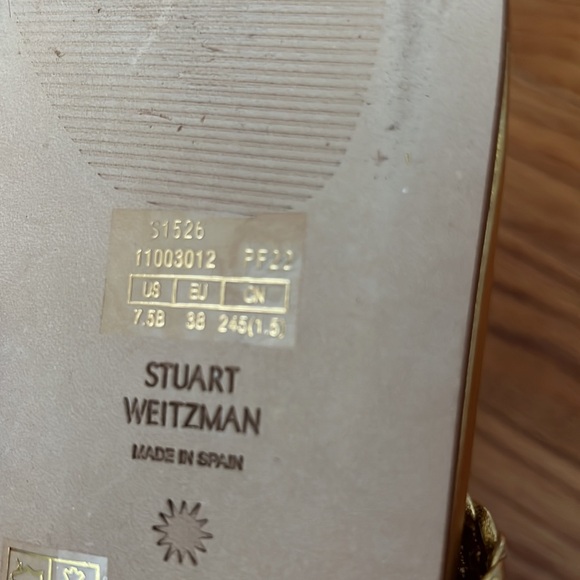 Stuart Weitzman Women's Teodora Braided Slingback Sandal, Metallic US 7.5 - Picture 8 of 16